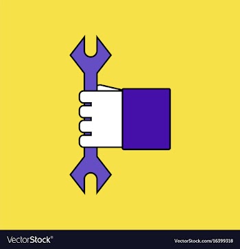 Flat icon design collection wrench in hand vector image