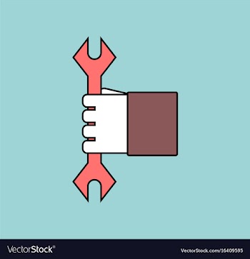 Flat icon design collection wrench in hand vector image