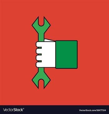 Flat icon design collection wrench in hand vector image
