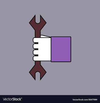 Flat icon design collection wrench in hand vector image