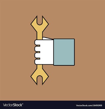 Flat icon design collection wrench in hand vector image