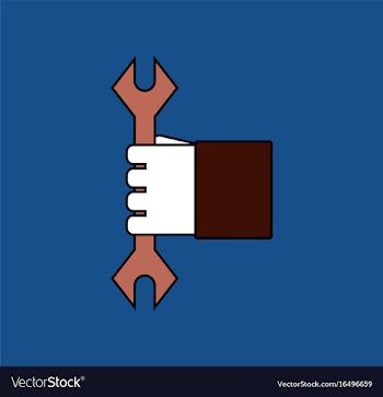 Flat icon design collection wrench in hand vector image