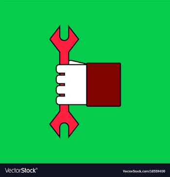 Flat icon design collection wrench in hand vector image