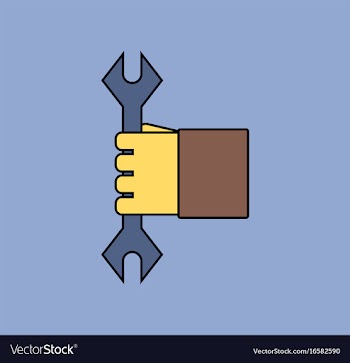 Flat icon design collection wrench in hand vector image