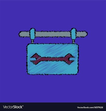 Flat icon design collection wrench sign in vector image