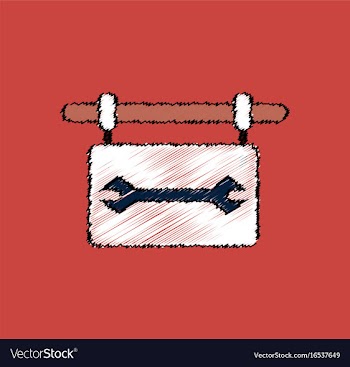 Flat icon design collection wrench sign in vector image