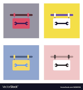 Flat icon design collection wrench sign vector image