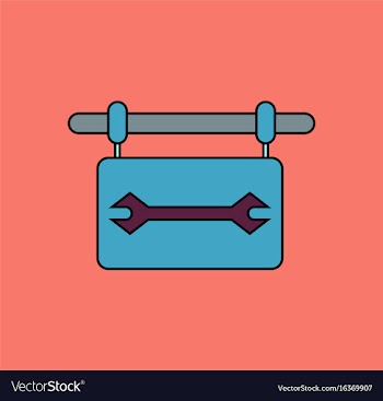 Flat icon design collection wrench sign vector image
