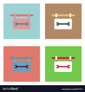 Flat icon design collection wrench sign vector image