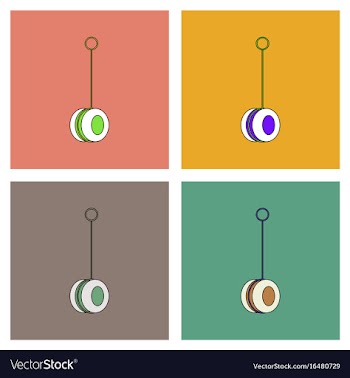 Flat icon design collection yo yo toy vector image