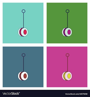 Flat icon design collection yo yo toy vector image