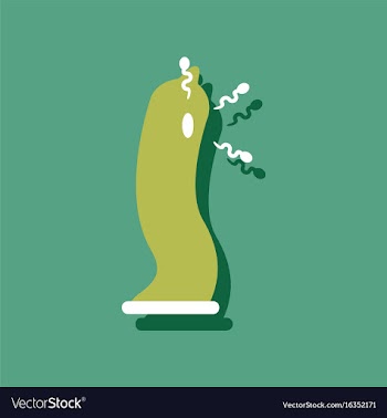Flat icon design condom and spermatozoa in vector image