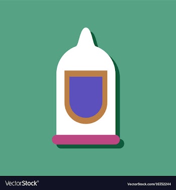 Flat icon design condom silhouette in sticker vector image