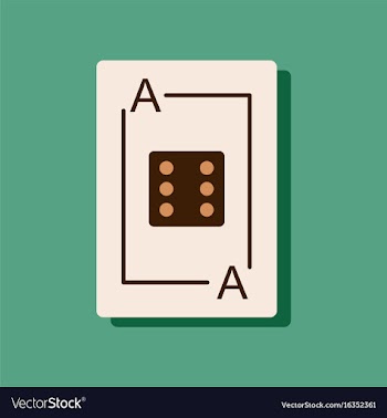 Flat icon design dice on playing card in sticker vector image