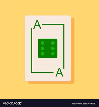 Flat icon design dice on playing card in sticker vector image