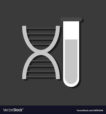 Flat icon design dna and tube in sticker style vector image