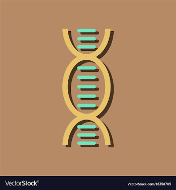 Flat icon design dna in sticker style vector image
