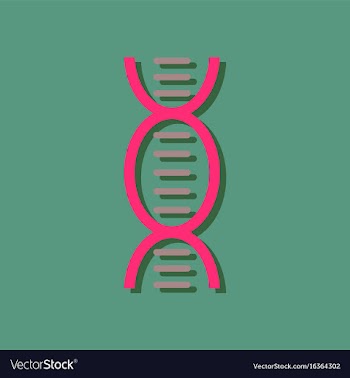 Flat icon design dna in sticker style vector image