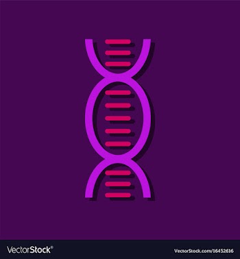 Flat icon design dna in sticker style vector image