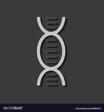 Flat icon design dna in sticker style vector image