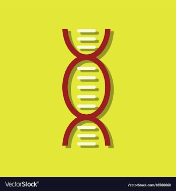 Flat icon design dna in sticker style vector image