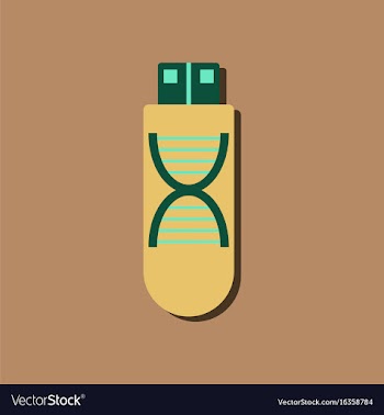 Flat icon design dna memory in sticker style vector image
