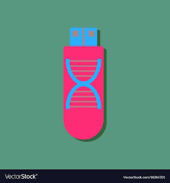 Flat icon design dna memory in sticker style vector image