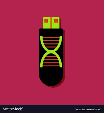 Flat icon design dna memory in sticker style vector image