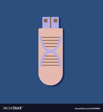 Flat icon design dna memory in sticker style vector image