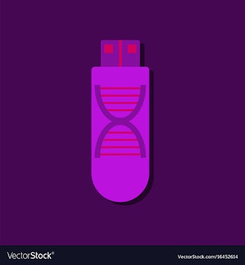 Flat icon design dna memory in sticker style vector image