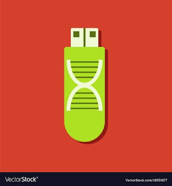 Flat icon design dna memory in sticker style vector image