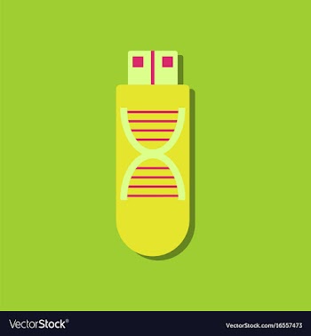 Flat icon design dna memory in sticker style vector image