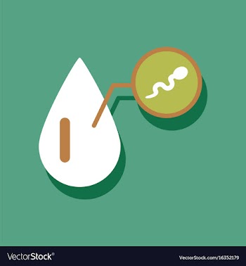 Flat icon design drop of sperm in sticker style vector image