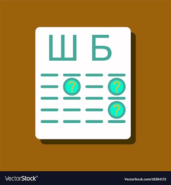 Flat icon design eye test in sticker style vector image