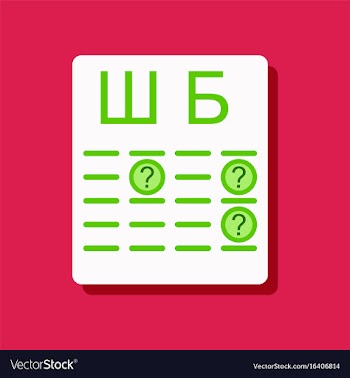 Flat icon design eye test in sticker style vector image