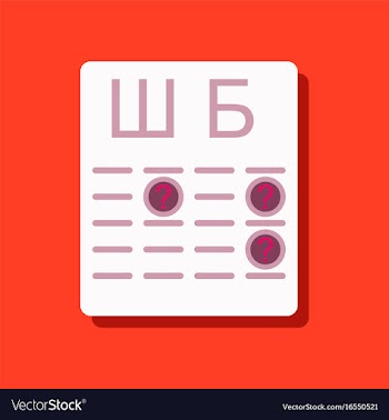 Flat icon design eye test in sticker style vector image