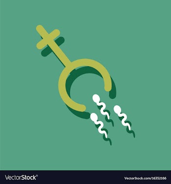 Flat icon design female symbol and sperm in vector image
