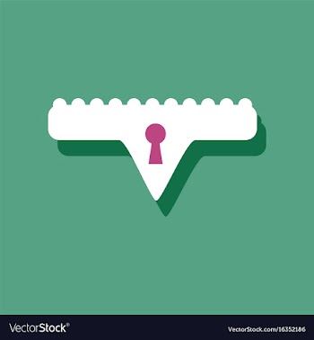 Flat icon design female thong on lock in sticker vector image