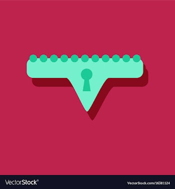 Flat icon design female thong on lock in sticker vector image