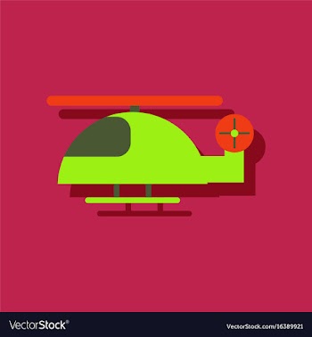 Flat icon design helicopter toy flying in sticker vector image
