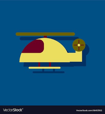 Flat icon design helicopter toy flying in sticker vector image