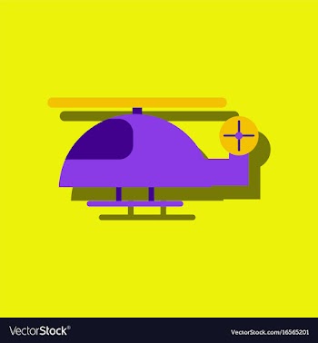 Flat icon design helicopter toy flying in sticker vector image