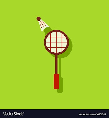 Flat icon design kids badminton in sticker style vector image