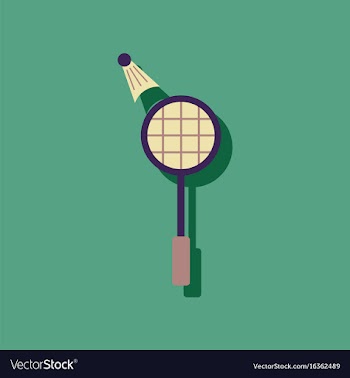 Flat icon design kids badminton in sticker style vector image