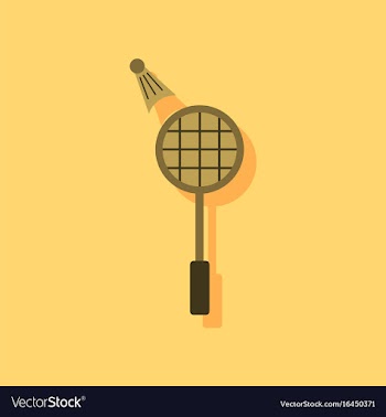Flat icon design kids badminton in sticker style vector image