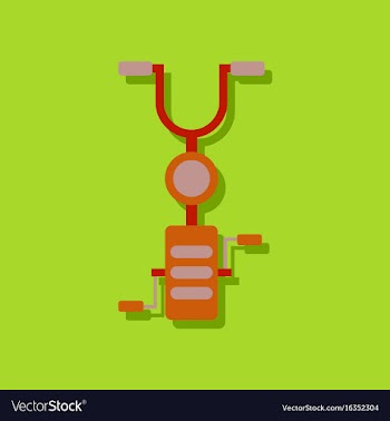 Flat icon design kids bicycle in sticker style vector image