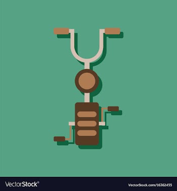 Flat icon design kids bicycle in sticker style vector image