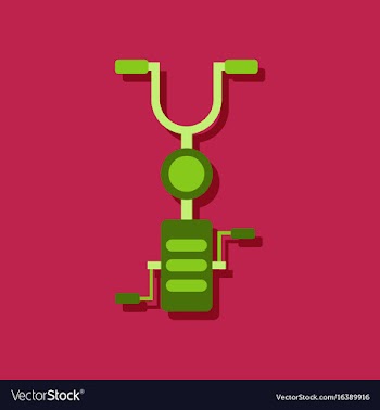 Flat icon design kids bicycle in sticker style vector image