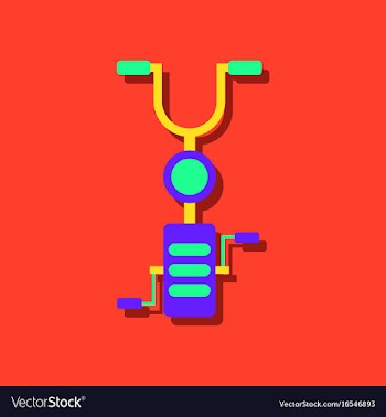 Flat icon design kids bicycle in sticker style vector image
