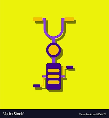 Flat icon design kids bicycle in sticker style vector image
